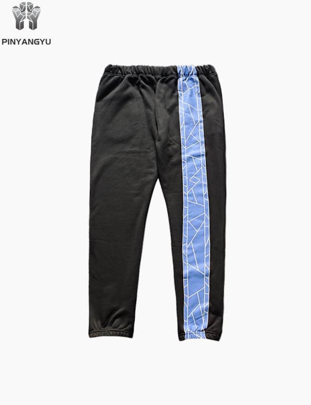 Calça de moletom masculina larga com logotipo personalizado de alta qualidade em algodão com perna reta