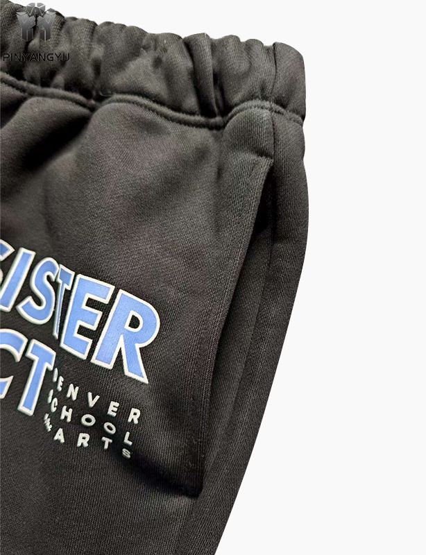 Calça de moletom masculina larga com logotipo personalizado de alta qualidade em algodão com perna reta