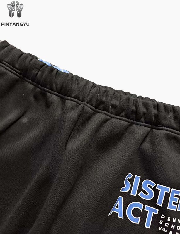 Calça de moletom masculina larga com logotipo personalizado de alta qualidade em algodão com perna reta