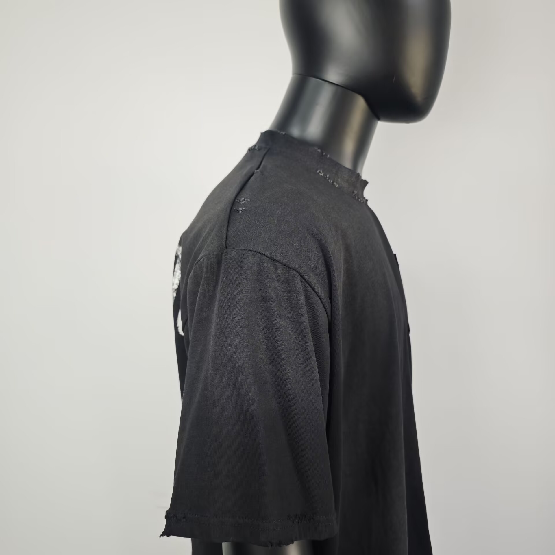 Camiseta masculina grande, em branco, com lavagem ácida, pesada, desbotada pelo sol, curta, quadrada, desgastada, vintage, camisetas para homens