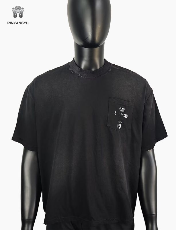 Camiseta masculina grande, em branco, com lavagem ácida, pesada, desbotada pelo sol, curta, quadrada, desgastada, vintage, camisetas para homens