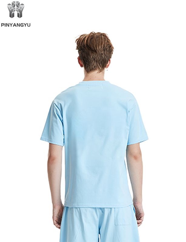 Camiseta multicolorida, solta e respirável, estilos masculinos e femininos podem ser personalizados