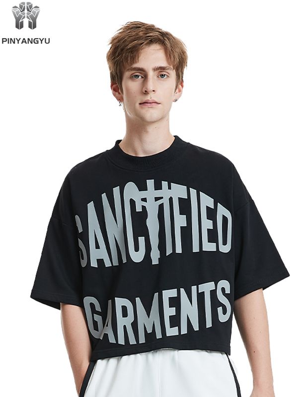 Crop Top Preto - Camiseta de Algodão Macio Personalizada e Personalizada