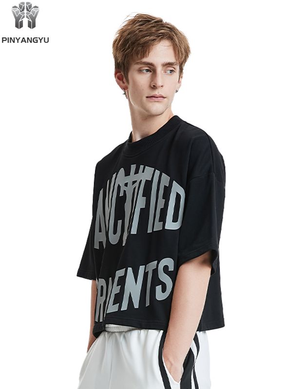 Crop Top Preto - Camiseta de Algodão Macio Personalizada e Personalizada