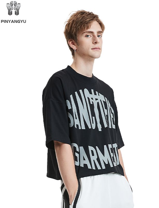 Crop Top Preto - Camiseta de Algodão Macio Personalizada e Personalizada